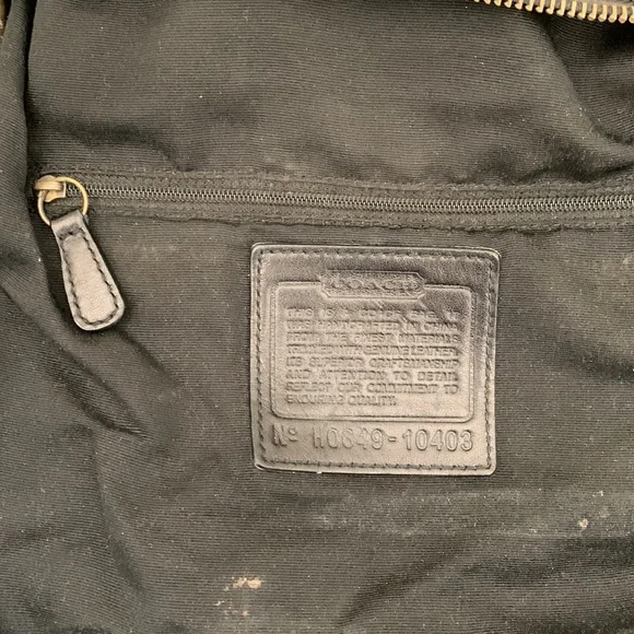 Coach signature black canvas and leather crossbody bucket bag F06M-104 - Picture 9 of 16